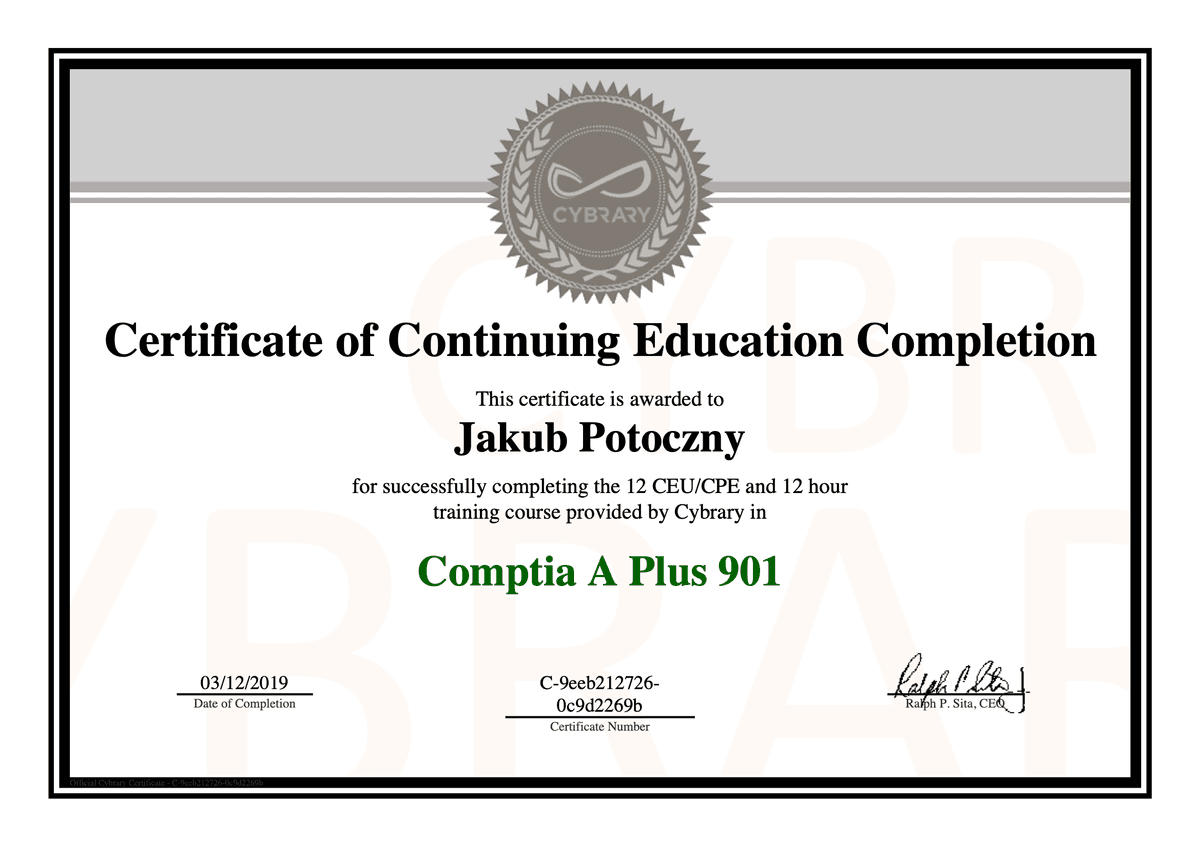 CompTIA A Plus 901