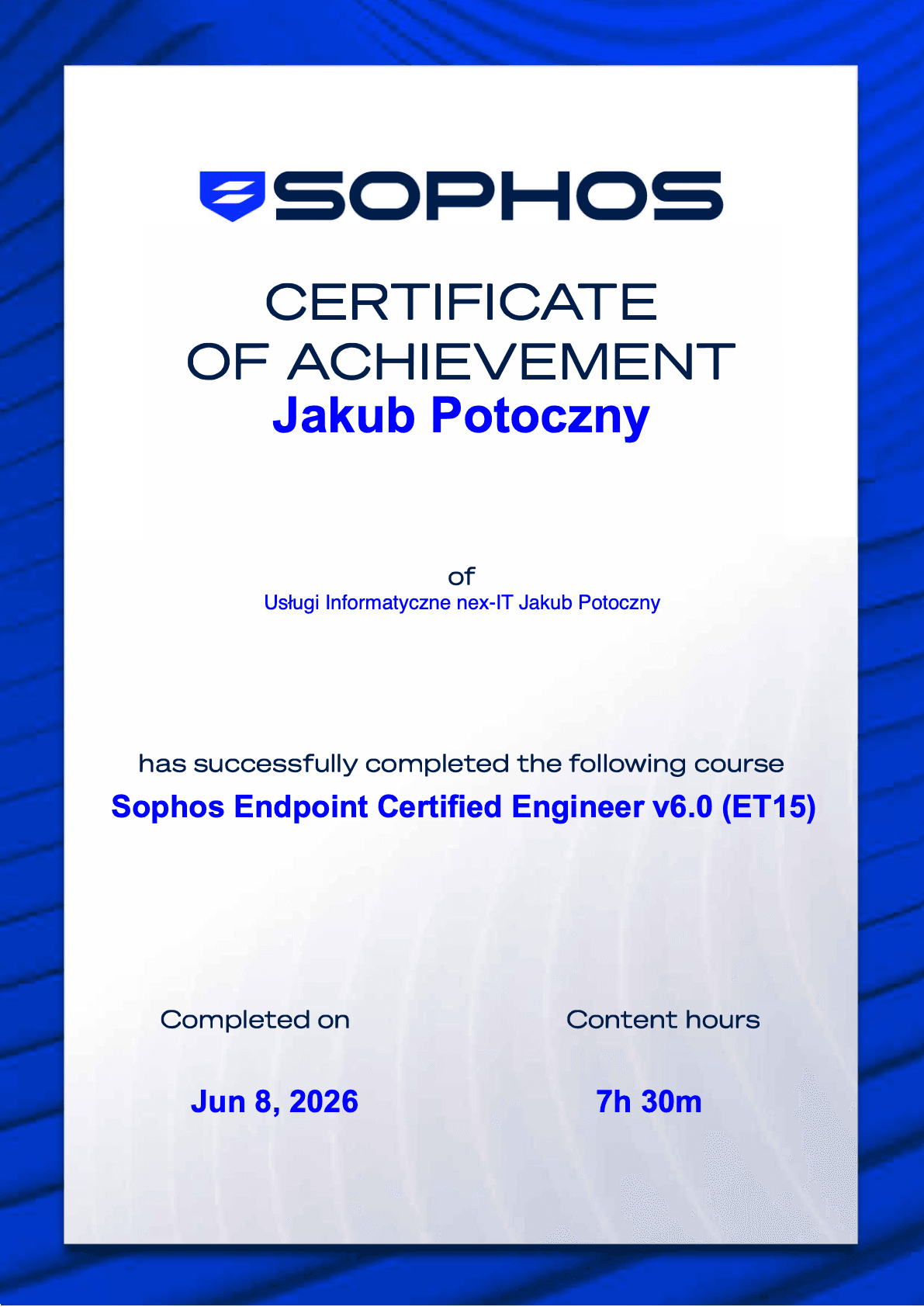 Sophos Endpoint Certified Engineer v6.0 (ET15)