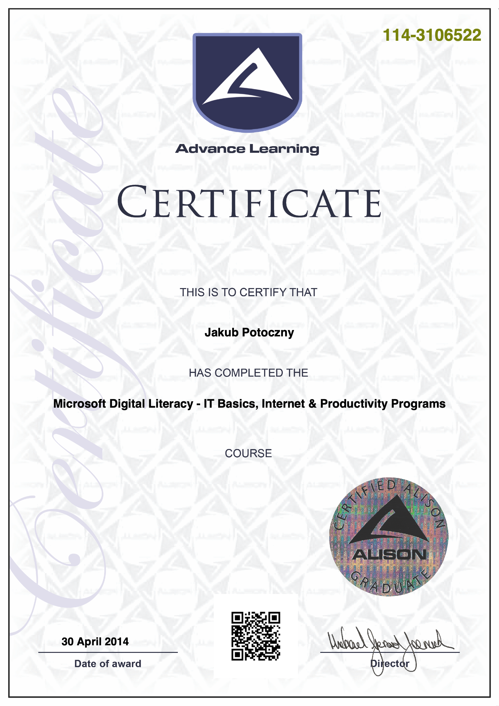 Microsoft Digital Literacy - IT Basics, Internet & Productivity