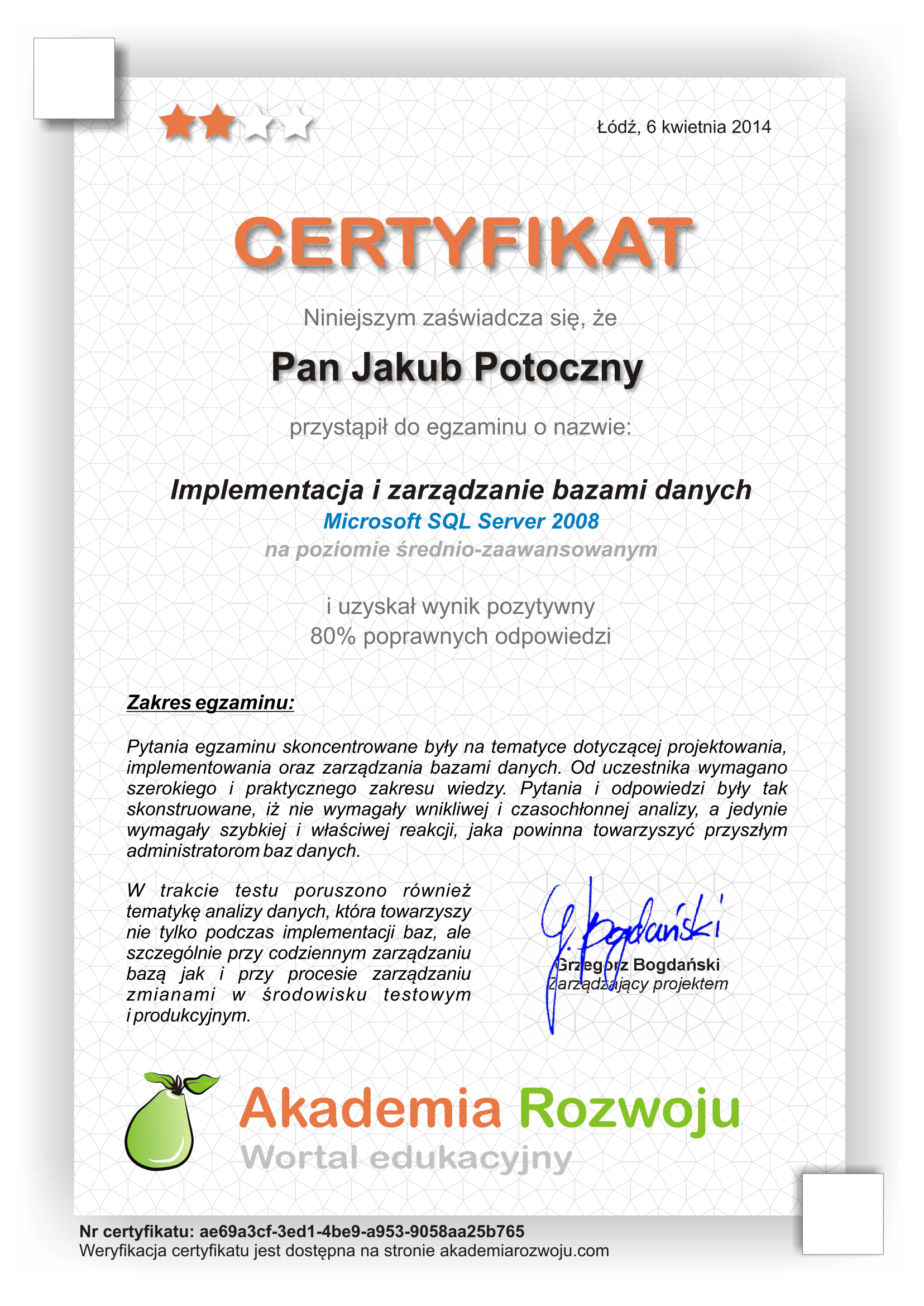 Implementacja i zarzadzanie bazami danych MS SQL Server